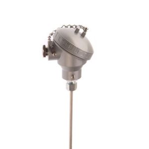 Mineralisoliertes Thermoelement im Industriestil mit KNE-Anschlusskopf - Typ J - 6,0 mm Durchmesser - 400 mm Lnge