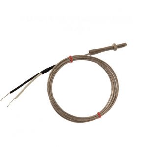 IEC-Dsen-Thermoelement, glasfaserisoliertes Kabel mit Edelstahlgeflecht, das in blanken Schwnzen endet, Miniatur- oder Standardstecker - Typ K, J