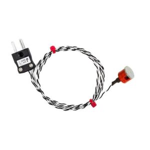 IEC Typ K 0,7 kg Zugknopfmagnet-Thermoelement, PTFE-isoliert mit Typ J Miniaturstecker - 1 m Lnge
