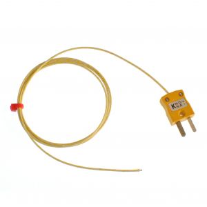 Glasfaserisoliertes ANSI-Thermoelement mit Sichtkontakt und Miniaturstecker - Typ K