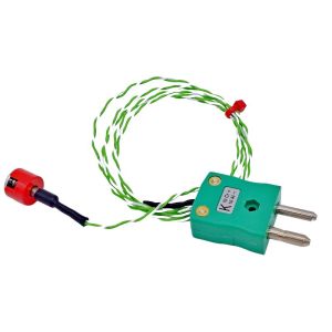 IEC Typ K 0,7 kg Zugknopf-Magnet-Thermoelement, PTFE-isoliert mit Typ K Standardstecker - 1 m Lnge