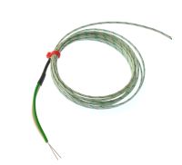 Glasfaserisoliertes flaches Paar IEC-Thermoelement mit freiliegender Sperrschicht - Typ K mit Bare-Tails-Anschluss - 1/0,508 mm x 5 m