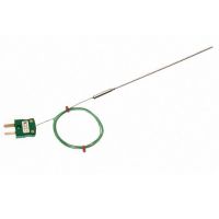Mineralisoliertes Thermoelement mit glatter Topfdichtung, 1 m PFA-isoliertes IEC-Kabel und Ministeckeranschluss - Typen K, J, T, N