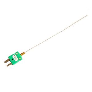 Mineralisoliertes Thermoelement mit 0,25 mm Durchmesser und schnellem Ansprechverhalten mit IEC-Miniaturstecker - Typ K - geerdete Verbindungsstelle - 100 mm