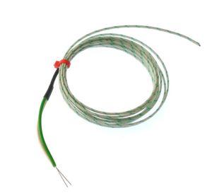 Glasfaserisoliertes Flachpaar-IEC-Offenschaltungsthermoelement  Typ K mit nacktem Endschluss  1/0,315 mm x 1 M