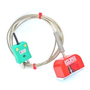 IEC Typ K 11,8 kg Pull Power (Hufeisen) Magnet-Thermoelement, PFA-isoliertes Kabel mit Edelstahl-bergeflecht mit Anschluss im Standardstecker - 3,0 m