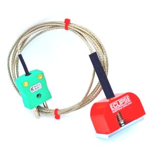 IEC Typ K 4,5 kg Pull Power (Hufeisen) Magnet-Thermoelement, PFA-isoliertes Kabel mit bergeflecht aus Edelstahl, das in Standardstecker endet - 1 m