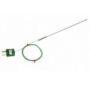 IEC Mineralisoliertes Thermoelement mit glatter Topfdichtung, 1 m PFA-isoliertes IEC-Kabel und Mini-Steckeranschluss - Typ K - 1,5 mm x 250 mm