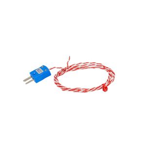 JIS Typ K Freiliegendes Thermoelement mit geschweiter Spitze 1/0,2 mm PFA Twin Twisted Cable mit Miniaturstecker 5 m