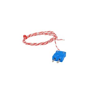 JIS Typ K Freiliegendes Thermoelement mit geschweiter Spitze 7/0,2 mm PFA Twin Twisted Cable mit Miniaturstecker 2m