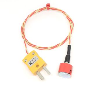 ANSI Typ K 0,7 kg Magnet-Thermoelement mit Zugknopf, PFA-isoliert mit Miniaturstecker - 1M