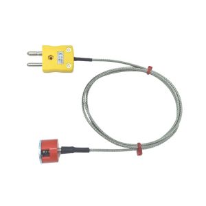 ANSI Typ K 1,9 kg Zugknopf-Magnet-Thermoelement, PFA-isoliertes Kabel mit bergeflochtenem Edelstahlgeflecht mit Anschluss im Standardstecker - 1 m