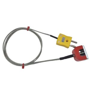ANSI Typ K 4,5 kg Pull Power (Hufeisen) Magnet-Thermoelement, PFA-isoliertes Kabel mit bergeflecht aus Edelstahl, das im Standardstecker endet - 2 m