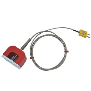 ANSI Typ K 11,8 kg Pull Power (Hufeisen) Magnet-Thermoelement, PFA-isoliertes Kabel mit Edelstahl-bergeflecht, das in einem Miniaturstecker endet - 1,5 m