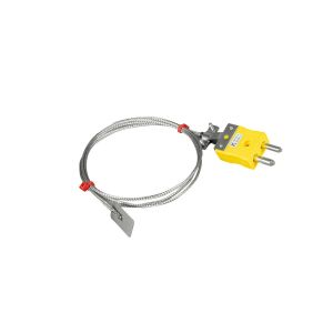 ANSI Leaf Thermoelement, glasfaserisoliertes Kabel mit Edelstahlgeflecht, das in einem Standardstecker endet - 5 m Lnge