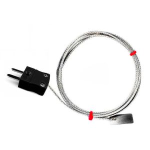 IEC Leaf Thermoelement, glasfaserisoliertes Kabel mit Edelstahl-bergeflecht - Typ J mit Miniatur-Steckeranschluss - 5M Lnge