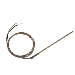 IEC-Allzweck-Thermoelement-Sonde, glasfaserisoliertes Kabel mit Edelstahl-bergeflecht - Typ J - Anschluss ohne Ende - 2M