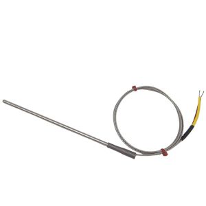 ANSI Allzweck-Thermoelement-Sonde, glasfaserisoliertes Kabel mit Edelstahl-bergeflecht - Typ K mit Abschluss in blanken Schwnzen - 1 m Lnge