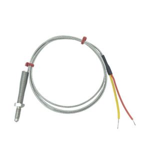 ANSI Dsen-Thermoelement, glasfaserisoliertes Kabel mit Edelstahl-bergeflecht - Typ K mit Abschluss in blanken Schwnzen - 2 m Lnge