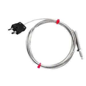 IEC-Dsen-Thermoelement, glasfaserisoliertes Kabel mit Edelstahl-bergeflecht - Typ J - Miniatur-Steckeranschluss - 1M