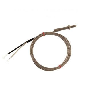 IEC-Dsen-Thermoelement, glasfaserisoliertes Kabel mit Edelstahl-bergeflecht - Typ J - Bare Tails Anschluss - 1M