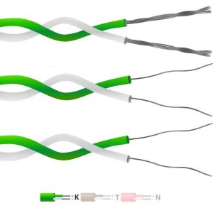 Typ K PFA isoliertes Zwillings-Twisted-Pair-Thermoelement-Kabel/Draht (IEC)  1/0,3 mm Strang