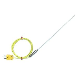Mineralisoliertes Thermoelement mit glatter Topfdichtung und PFA-isoliertem ANSI-Kabel mit eingebautem Ministecker - Typ K - 3,0 mm x 250 mm