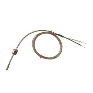 IEC Verstellbares Bajonett-Thermoelement, berflochtenes Glasfaser-Edelstahlkabel - Typ k - Bare Tails Anschluss - 2M