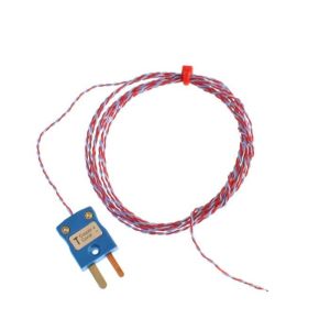 ANSI PFA-isoliertes Thermoelement mit freiliegender Sperrschicht und Miniaturstecker - Typ T - 1/0,3 mm Stranggre - 5 m Lnge