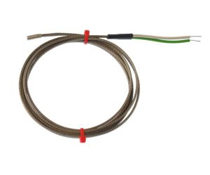 IEC gefertigtes geerdetes Thermoelement aus Edelstahlrohr, Glasfaser-Edelstahl-berflechtungskabel - Typ K - 4,76 mm Durchmesser - 25 mm Lnge