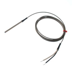 IEC-gefertigtes geerdetes Thermoelement aus Edelstahlrohr, berflochtenes Glasfaser-Edelstahlkabel - Typ J - 4,76 mm Durchmesser - 75 mm Lnge