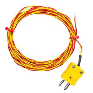 ANSI Hochtemperatur-Glasfaser-Doppelverdrilltes, freiliegendes, geschweites Thermoelement Typ K mit Standardsteckeranschluss - 10M Lnge