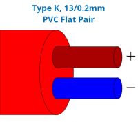 Thermoelementkabel / Draht Typ K PVC isoliert flach paar (BS)