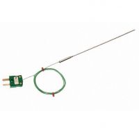 Mineralisoliertes Thermoelement mit glatter Topfdichtung, 1 m PFA-isoliertes IEC-Kabel und Ministeckeranschluss - Typen K, J, T, N