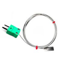 IEC-Leaf-Thermoelement Typ K & J, glasfaserisoliertes Kabel mit Edelstahl-bergeflecht, das in blanken Tails endet, Miniatur- oder Standardstecker