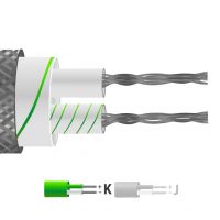 Typ K Glasfaserisoliertes Flachbandkabel / Kabel mit Edelstahlgeflecht (IEC)