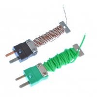 PFA-Kabel aufgerumtes IEC-Thermoelement mit freiliegender Sperrschicht und montiertem Ministecker - Typen K,T